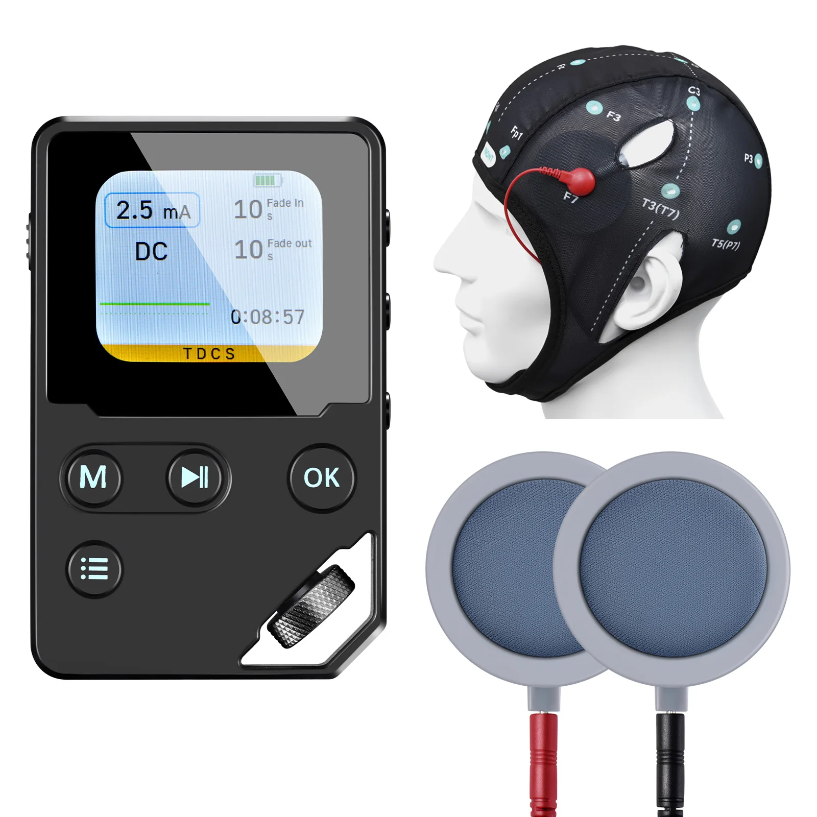 2026TDCS Device DC ES Transcranial Direct Current Brain Stimulation Kit  4.5mA DC AC Pulse Neurofeedback Head Mind Calm Massager