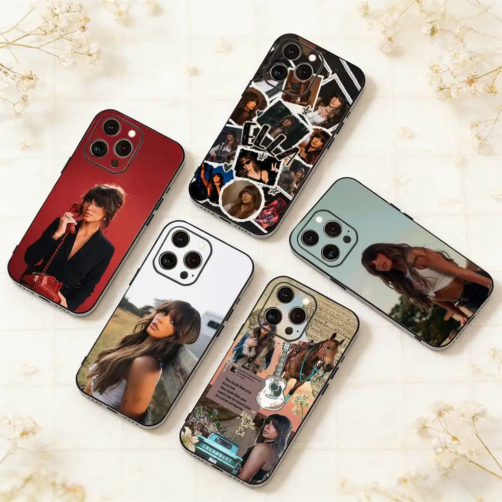 

E-Ella Langley Phone Case For iPhone 17,16,15,14,13,12,11 Plus,Pro Max,XS,Soft Silicone Black Cover