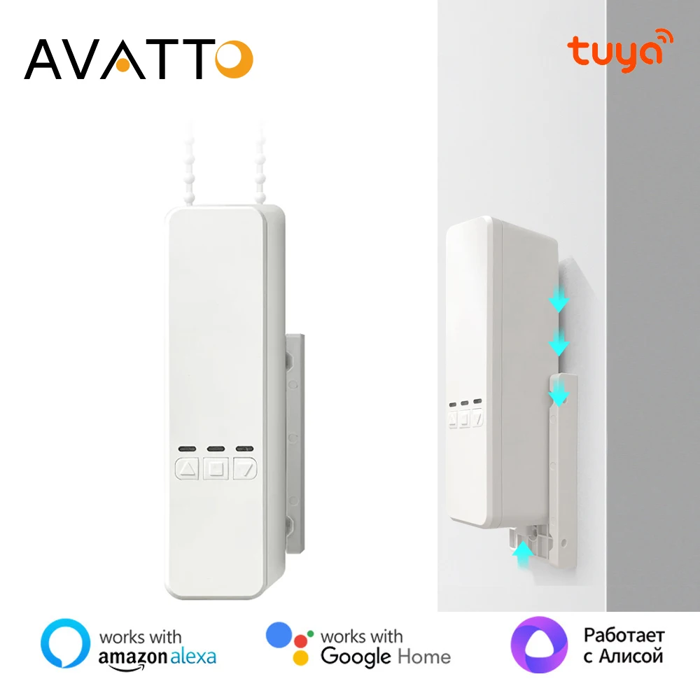 AVATTO Tuya WiFi Smart Roller Blinds Motor，Electric Motor Roller Shutter/Blinds，Smart Home Automation Support Alexa,Google Home