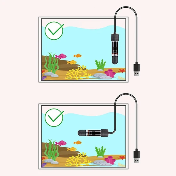 USB Mini-Aquariumheizstab für Kleine Fischbecken 26 ° C Konstanttemperatur-Aquariumheizung Tauchthermostat-Heizgerät 10W – Detail 5