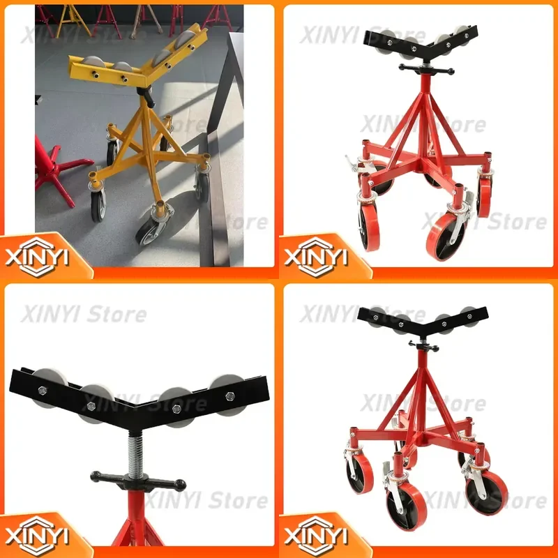 for H406 Five Wheel Bracket Movable Pipe Holding Stand Supporting Tube Size Max 40 Inch Loading Weight Max 2300kg