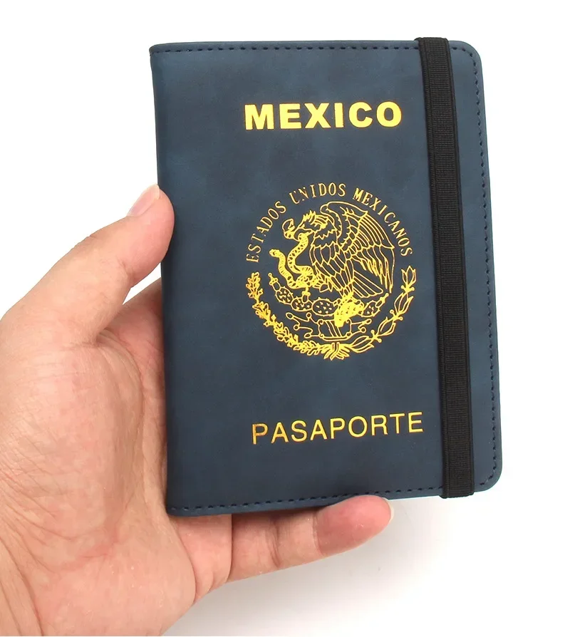 RFID Blocking Mexico Passport Cover PU Leather Estados Unidos Mexicanos Men Women Travel Document Protective Card Holder