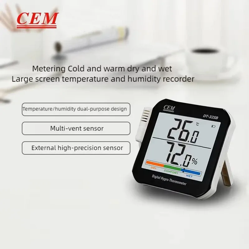 CEM DT-325B موازين الحرارة الرطوبة ذات الأرقام الكبيرة (-10 ~ 60 ° C، 10 ~ 99% RH) مقياس درجة الحرارة والرطوبة الداخلي/الخارجي #2