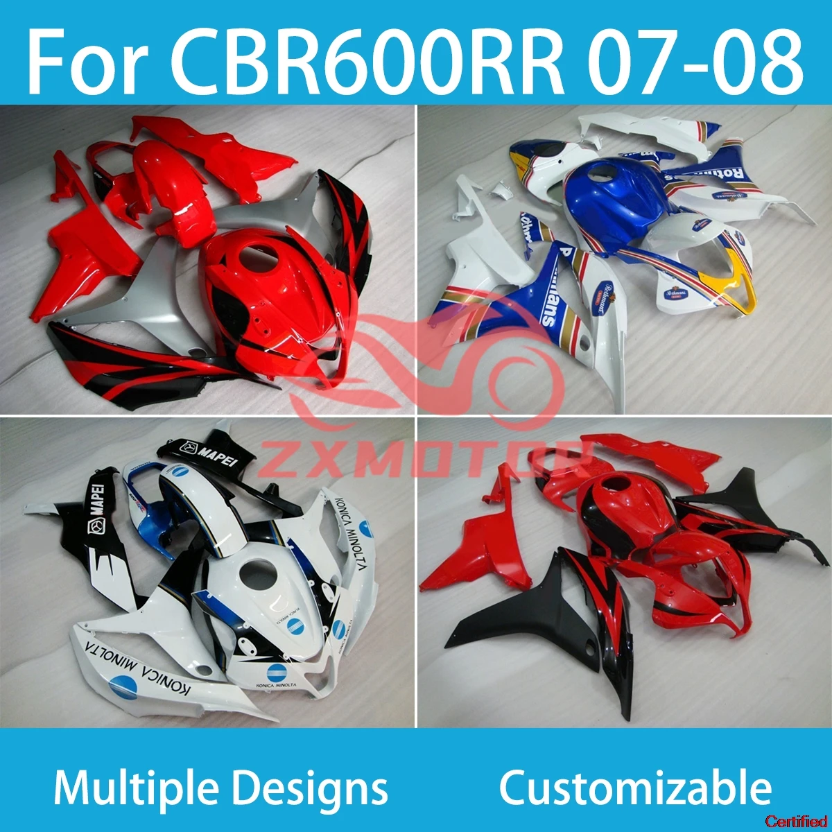 

New Fairing Set for Honda CBR600RR 07 08 ABS Customizable Molded Rebuild Motorcycle Fairings CBR 600RR 2007 2008