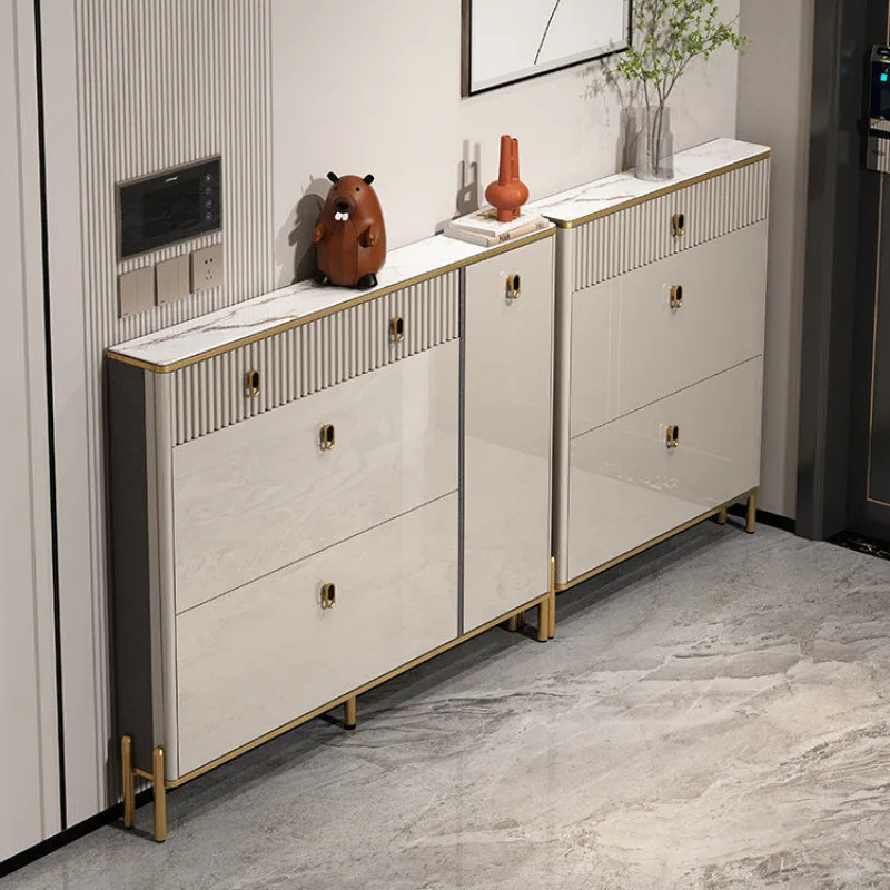 tipping bucket home door, simple and modern small apartment narrow thin storage cabinet