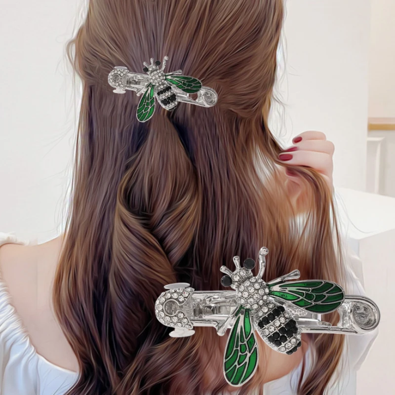 

Korean Cute Bee Hairpin Alloy Rhinestones Bow Trendy Spring Clip Hair Clips Headwear Headpiece Hair Accessories for Women