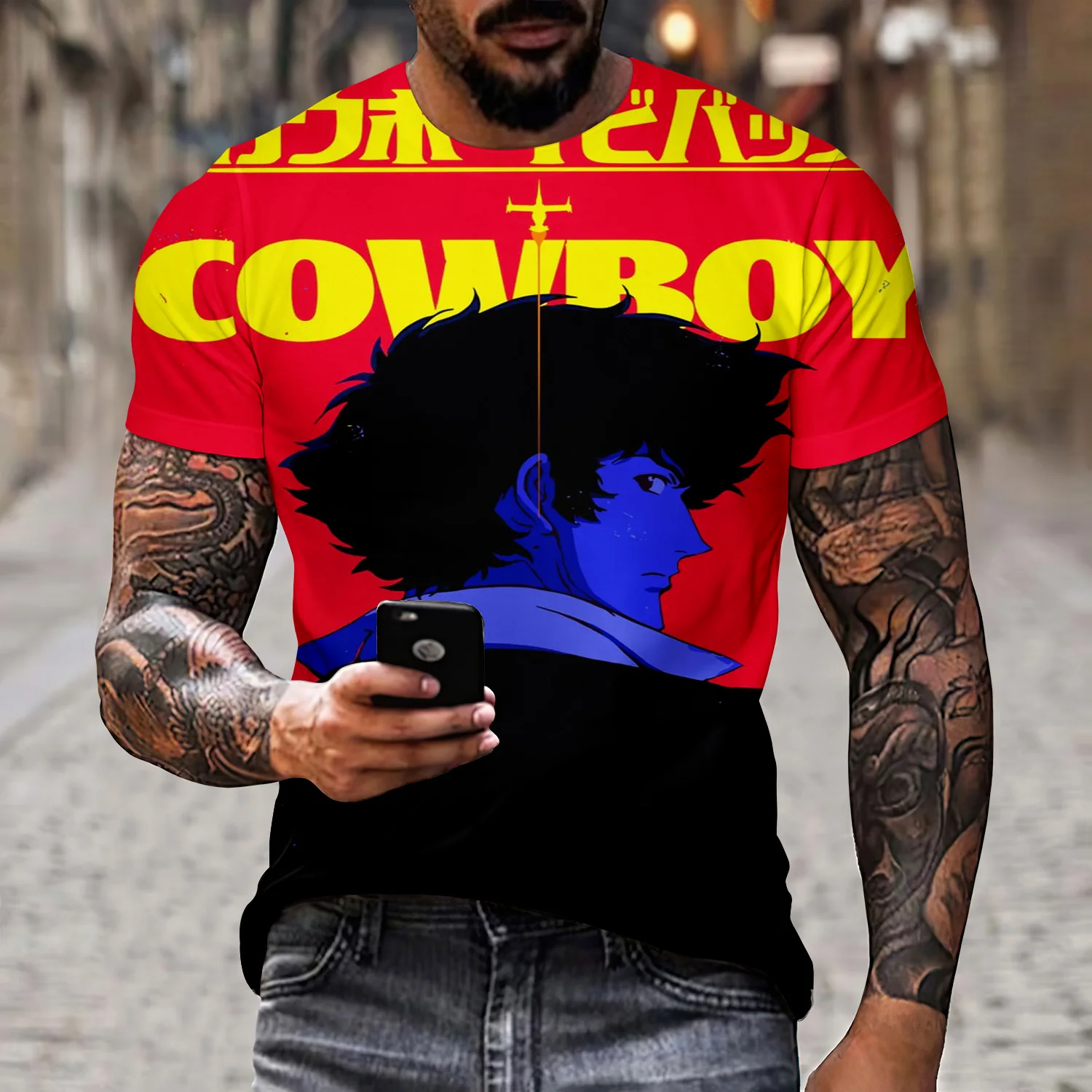 

Лето 2025 года, последние мужские топы, быстросохнущая футболка в корейском анимационном стиле, спортивная тренировочная футболка в уличном стиле