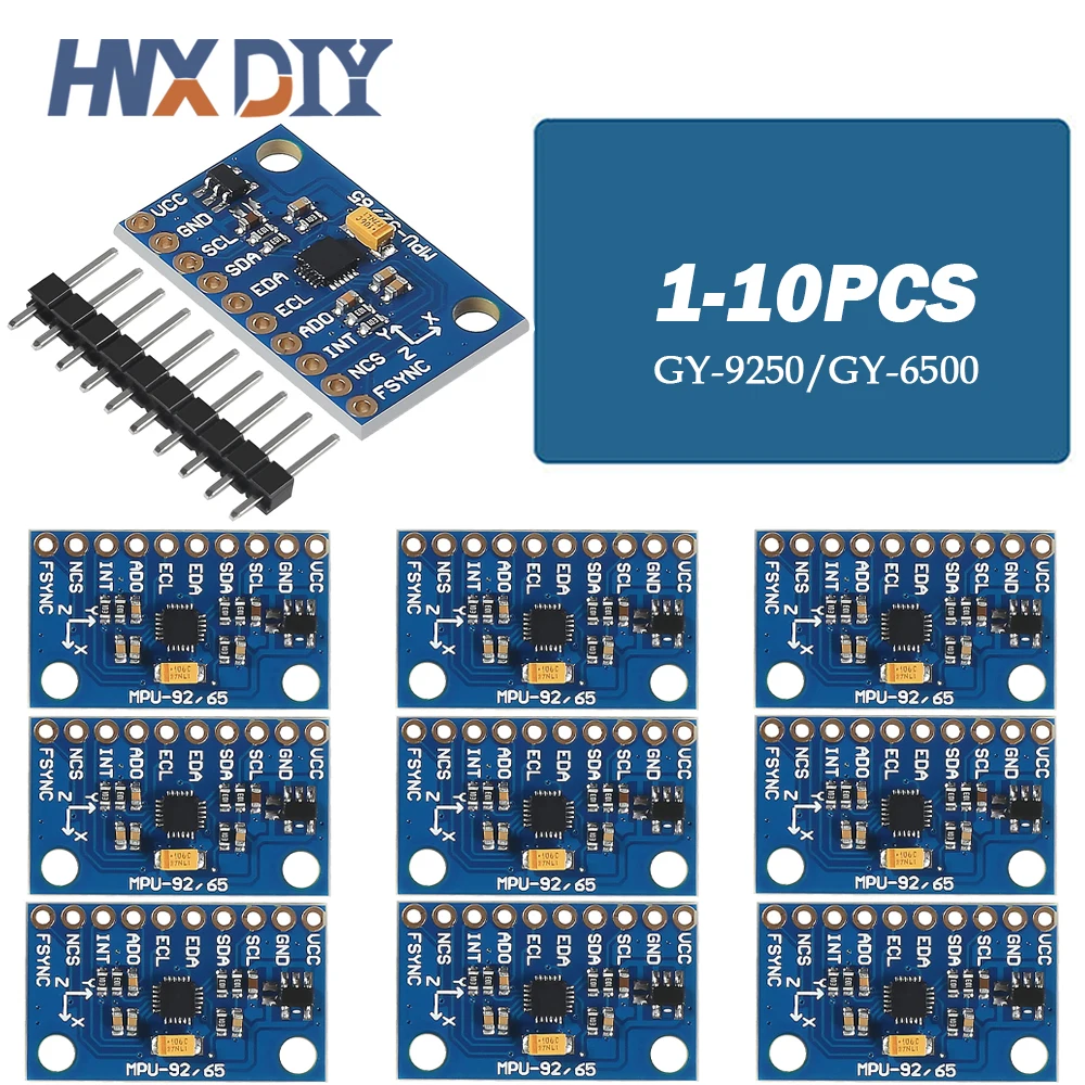 1-10PCS GY-9250 SPI/IIC  MPU 9250 6500 MPU-9250 GY-6500 6-Axis 9-Axis Attitude +Gyro+Accelerator+Magnetometer Sensor Module