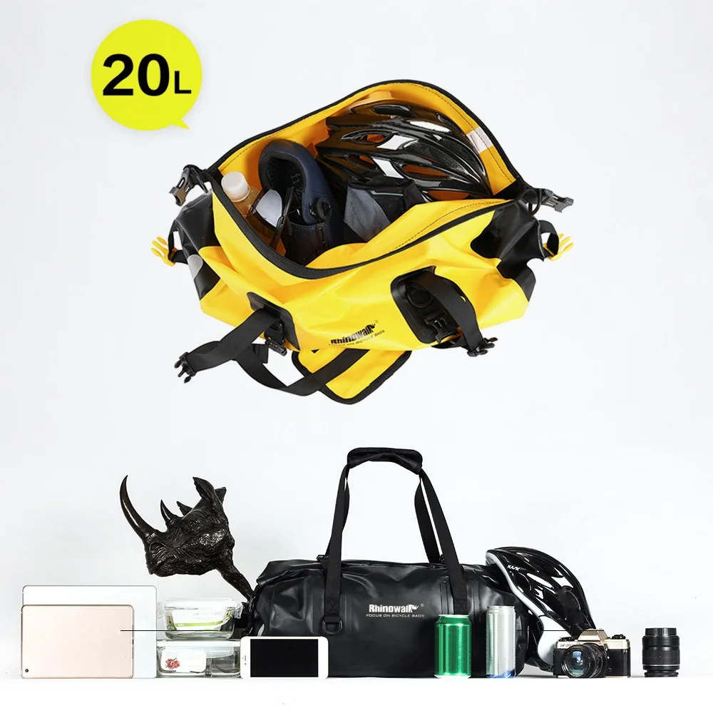 20L Waterproof Duffel Bag Cycle Bicycle Rear Seat Trunk Bag Bike Rack Pannier Outdoor Camping Boating Kayaking Travel Beach
