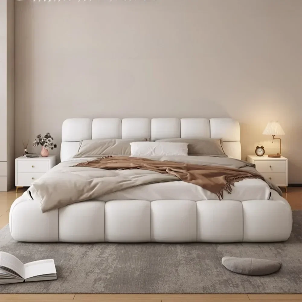 

Белые скандинавские кровати с обивкой для взрослых и детей 180x200, кровати с местом для хранения, прикроватные тумбочки, мебель для дома, декор