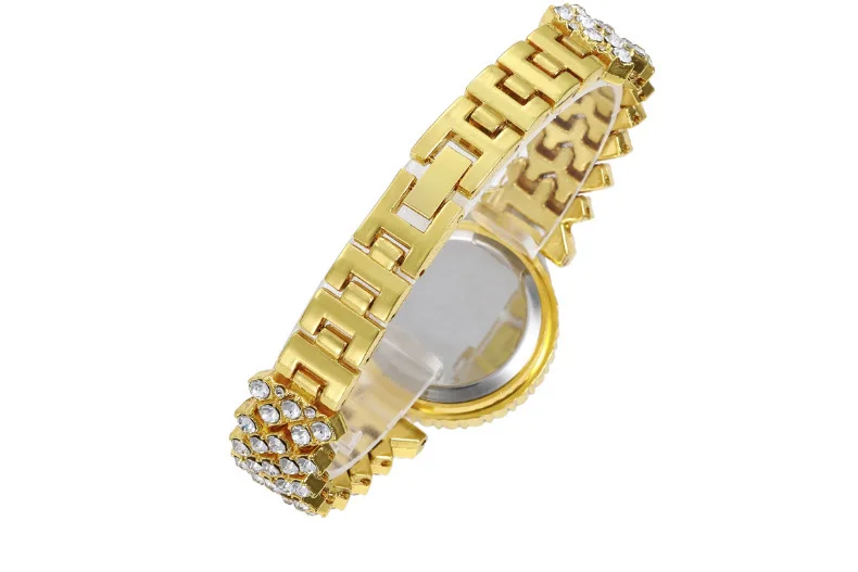 Fashion Starry Sky Diamond Women Stainless Steel Gold Color Quartz Watch & Diamond Bracelet