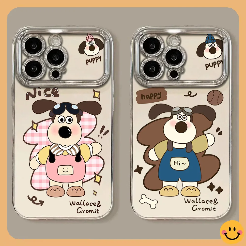 W-Wallace and G-Gromit Large Window Full Coverage Phone Case For IPHONE16 15 14 13 12 11 PRO PLUS PROMAX Shell