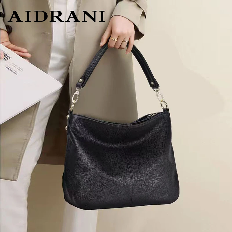 Aidrani  New high-capacity women's underarm shoulder bag, classic style solid color bag, can be crossbody worn