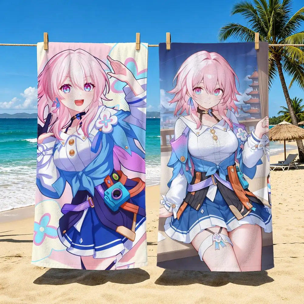 Game Character March 7th Towel Towel Soft Pool Gift For Travel Gym Shower Cool Camping Quick Dry Sports  Large Beach Towel