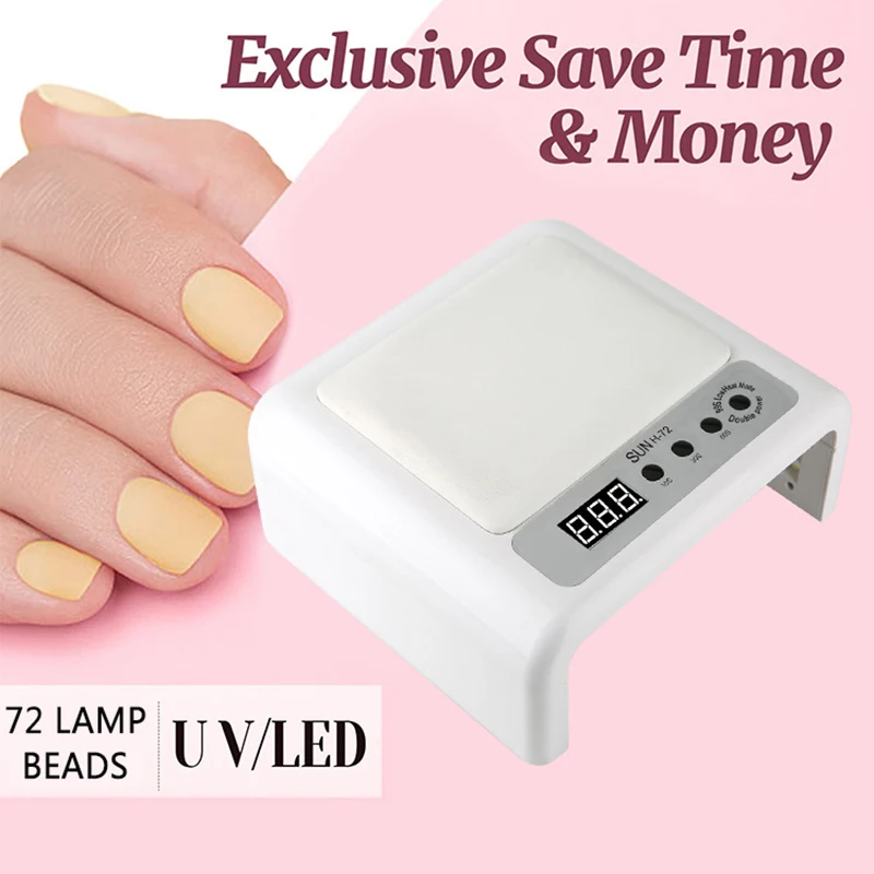 Składana lampa UV LED do paznokci z 72 diodami LED, suszarka do paznokci o dużej mocy, szybkie utwardzanie żelu do paznokci, wielofunkcyjna lampa do zdobienia paznokci.