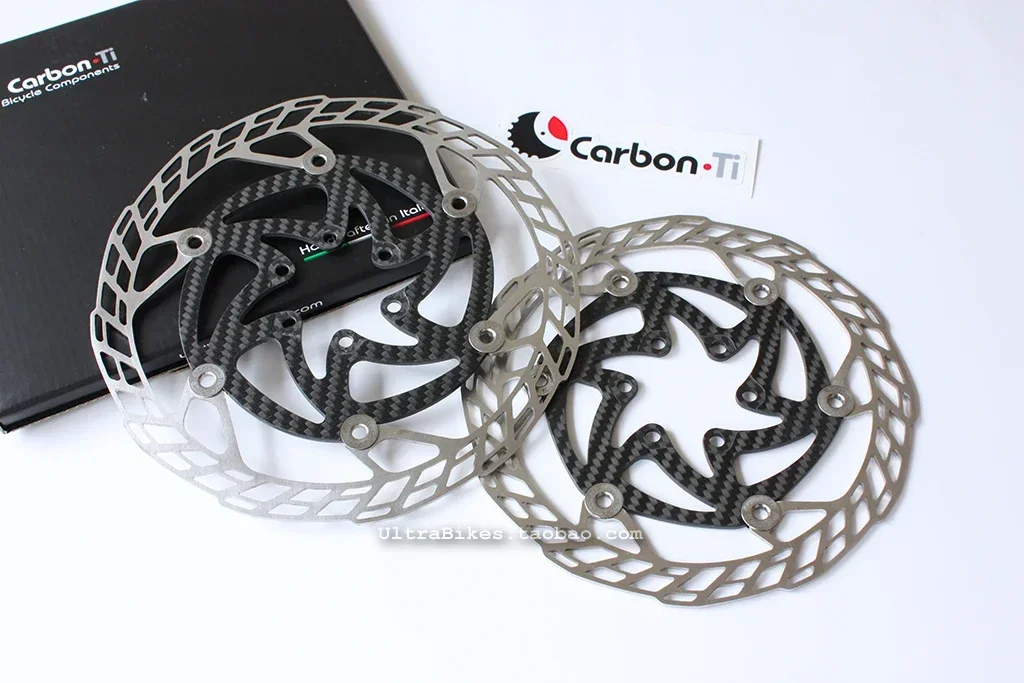 Carbon Ti X-Rotor New Generation 2 Ultra Light Carbon Fiber Bracket+Steel Floating Brake Disc 65g