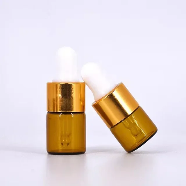 50 Stuks 1/2/3/5Ml Glazen Druppelaar Fles Reizen Glazen Flesjes Cosmetische Monster Container Voor Etherische Oliën, Parfum Met Glazen Druppelaar