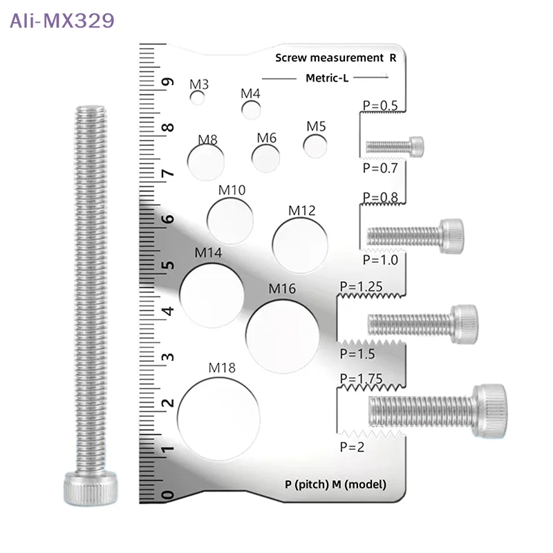 

【MX329】Измеритель шага резьбы, линейка для измерения винтов, инструмент для измерения резьбы, для бит, болтов, гаек, винтов, для промышленности и домашнего использования