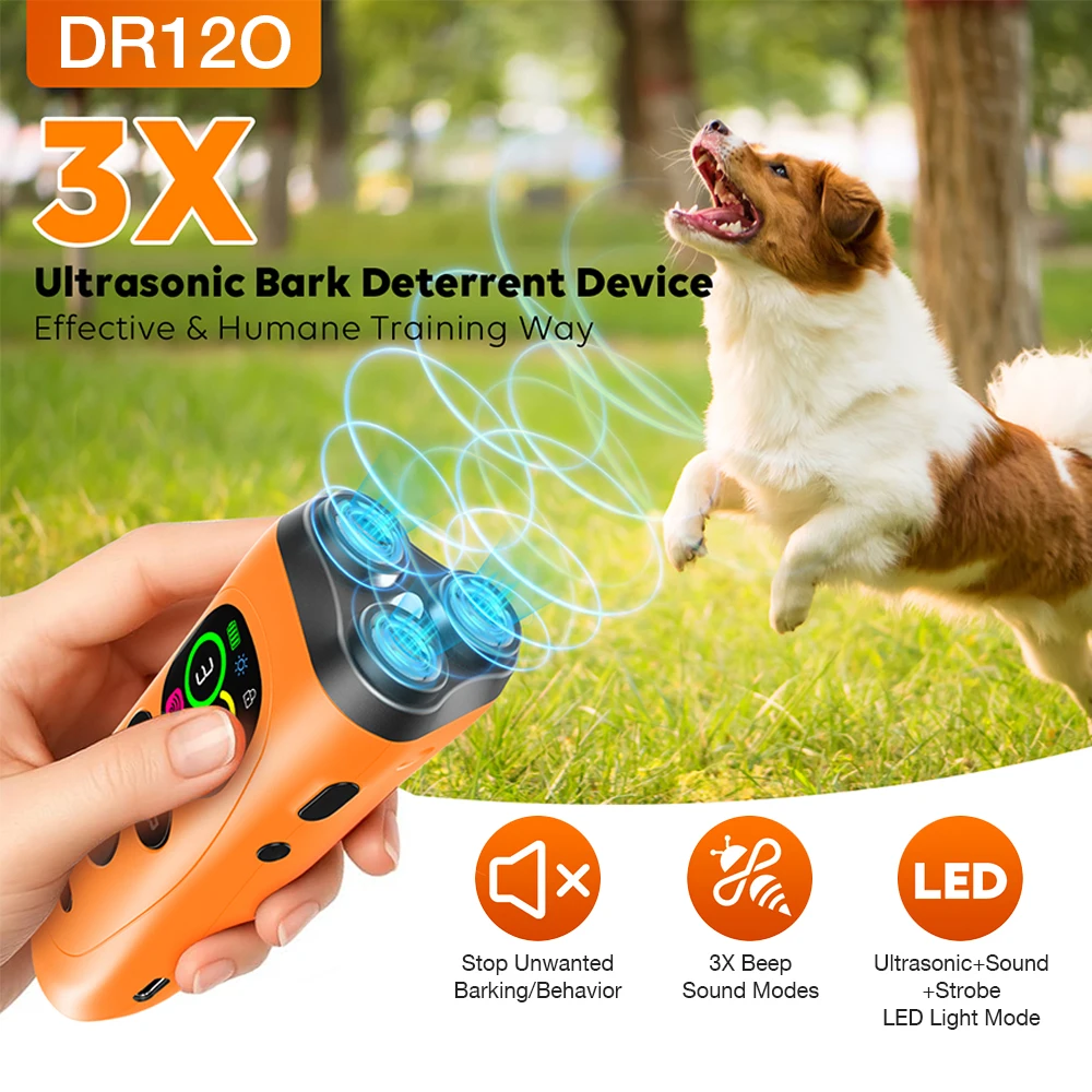 Repelente ultrasonico para perros - Entrenador 2 en 1 con LED