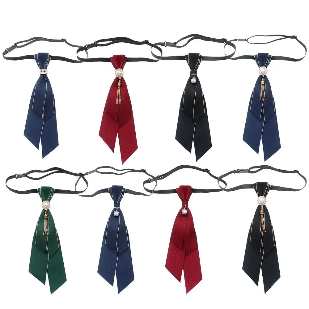 Unisex Vintage Stoff-Fliege mit Perlen, Verstellbare Britische Fliege, Handgefertigte Halsdekoration, Hemdkragen-Krawatte – Detail 2