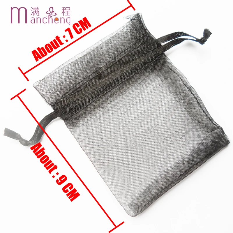 tiki 100PCS lots Organza Bag 7x9cm Wedding Jewelry Packaging Pouches Purple Gift Bags Bracelet Jewelry Bags