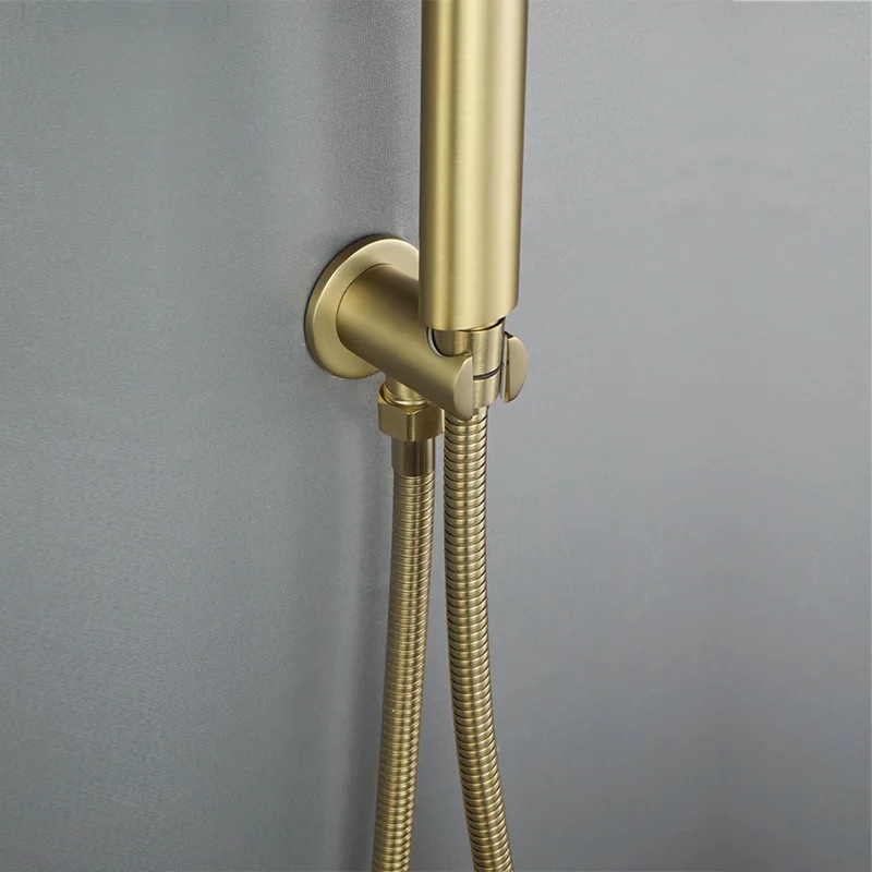 Shower Head Holder Chrome White Black Gray Gold Brass Bracket Stand Round Square For Shower Standard G1/2 Bathroom Accessories