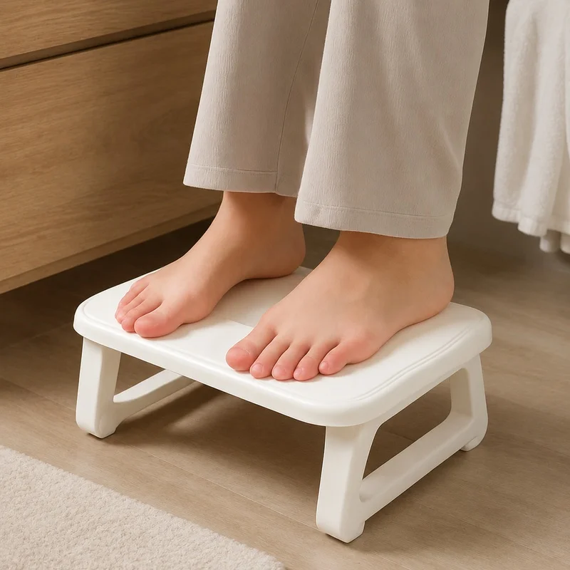 Adjustable Under-Desk Footrest with Built-In Massage Rollers for Enhanced Home and Office Comfort