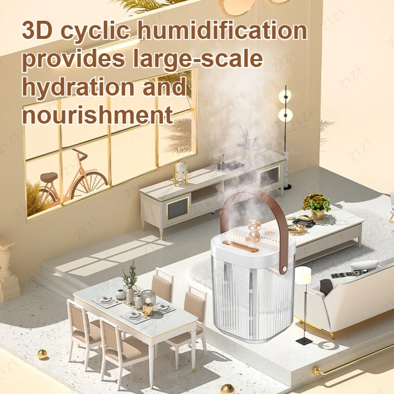 Portable Small Household Dual Spray Humidifier USB with Ambient Light Humidifier Silent Nano Fine Mist Humidifier