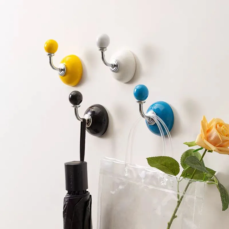 Nordic Style Colourful Wall Hook Room Hangers Adhesive Tape Hook Porch Bathroom Wall Decoration Coat Hook Storage Hooks