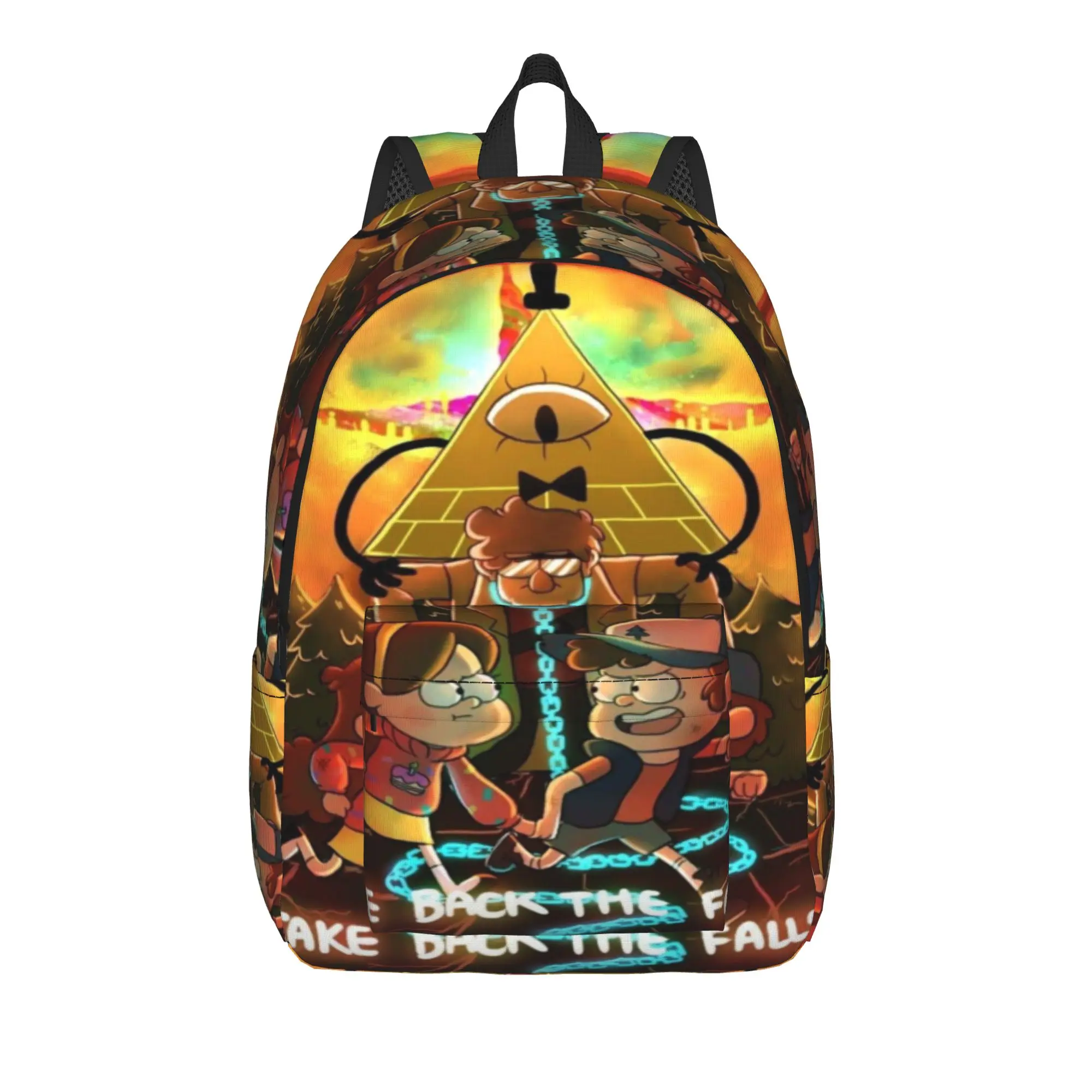 Gravitys Falls Teenage Backpack with Pocket Student Work  Daypack for Men Women College Canvas Bags