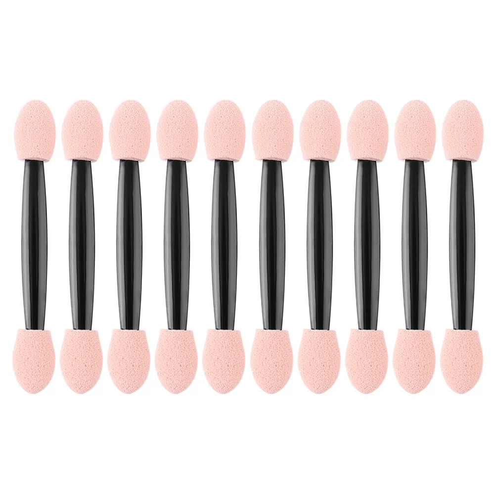 10 Stuks Draagbare Oogschaduwstick Poederborstels Pro Dubbelzijdig Oogschaduw Applicator Spons Ogen Make-Up Cosmetisch Hulpmiddel