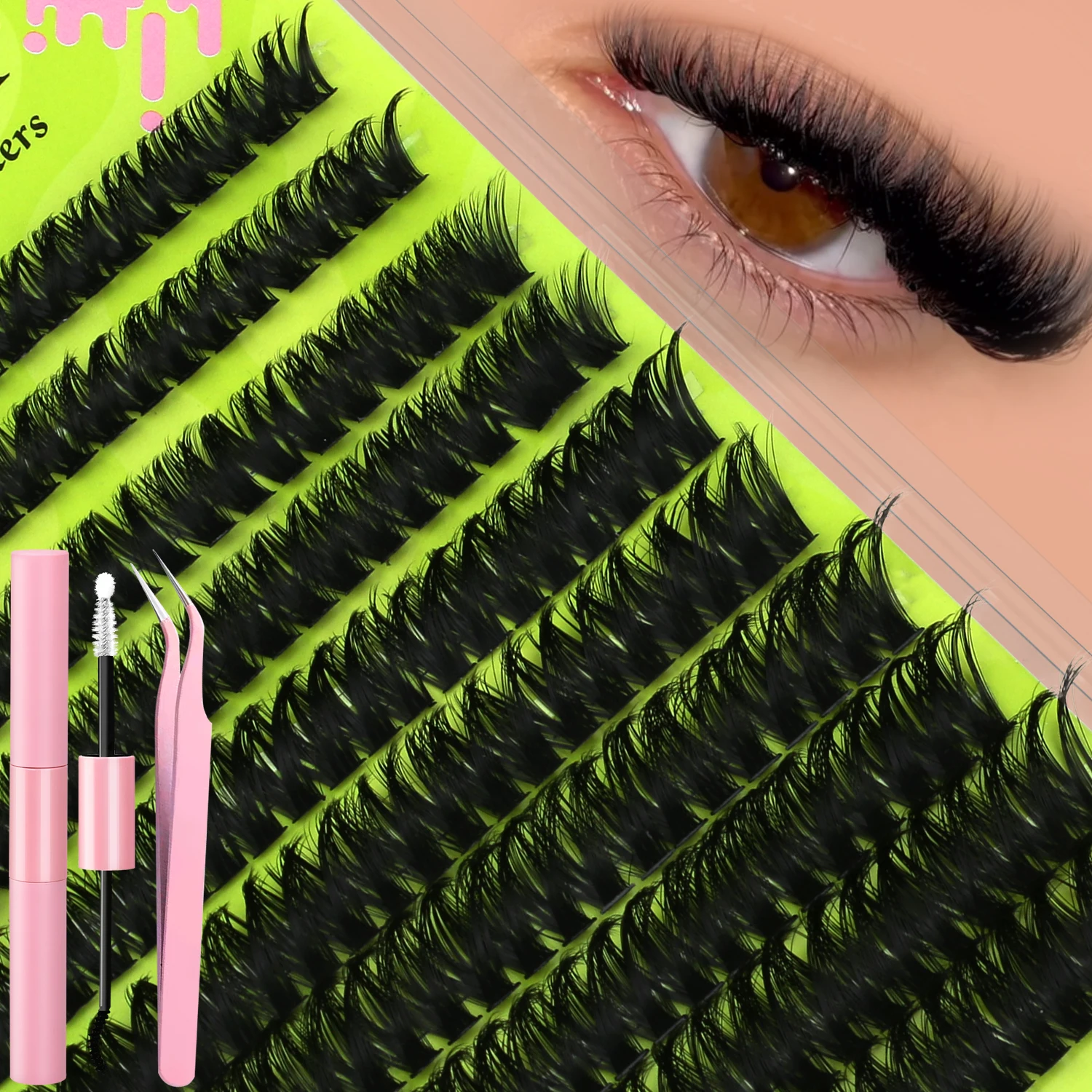 GROINNEYA Thick Lash Clusters  - огляд і ціна Eyelash Extension Full Set