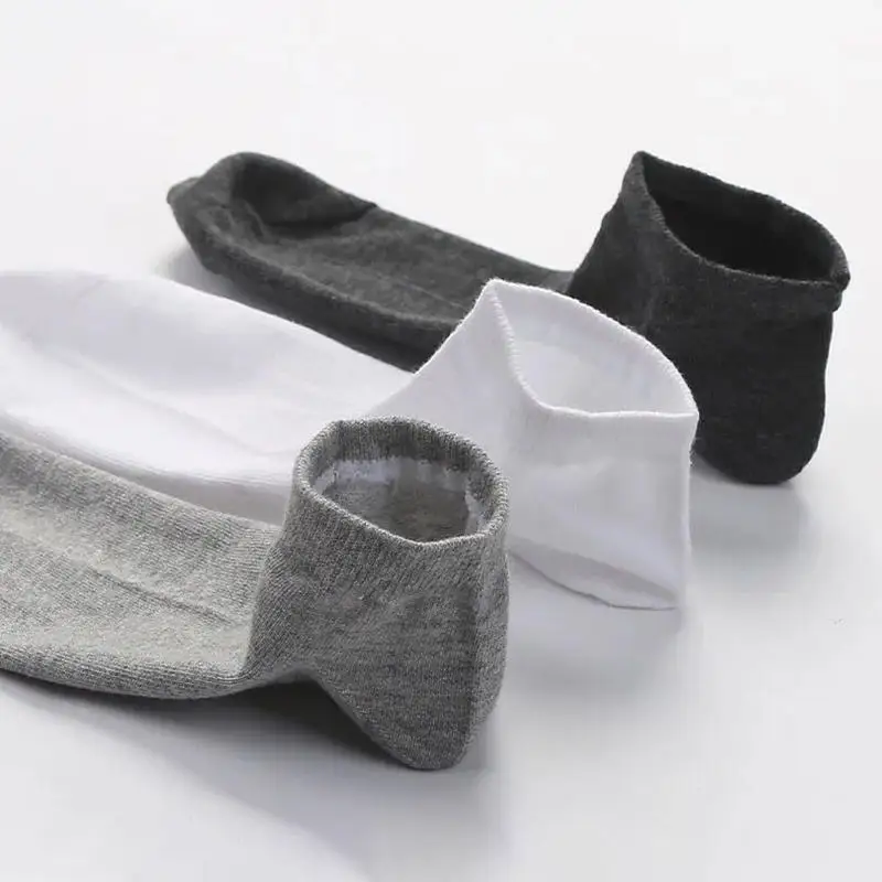 10pairs Men Ankle Socks Solid Color Black White Gray Invisible Breathable Sports Socks Women Short Socks Unisex Sox