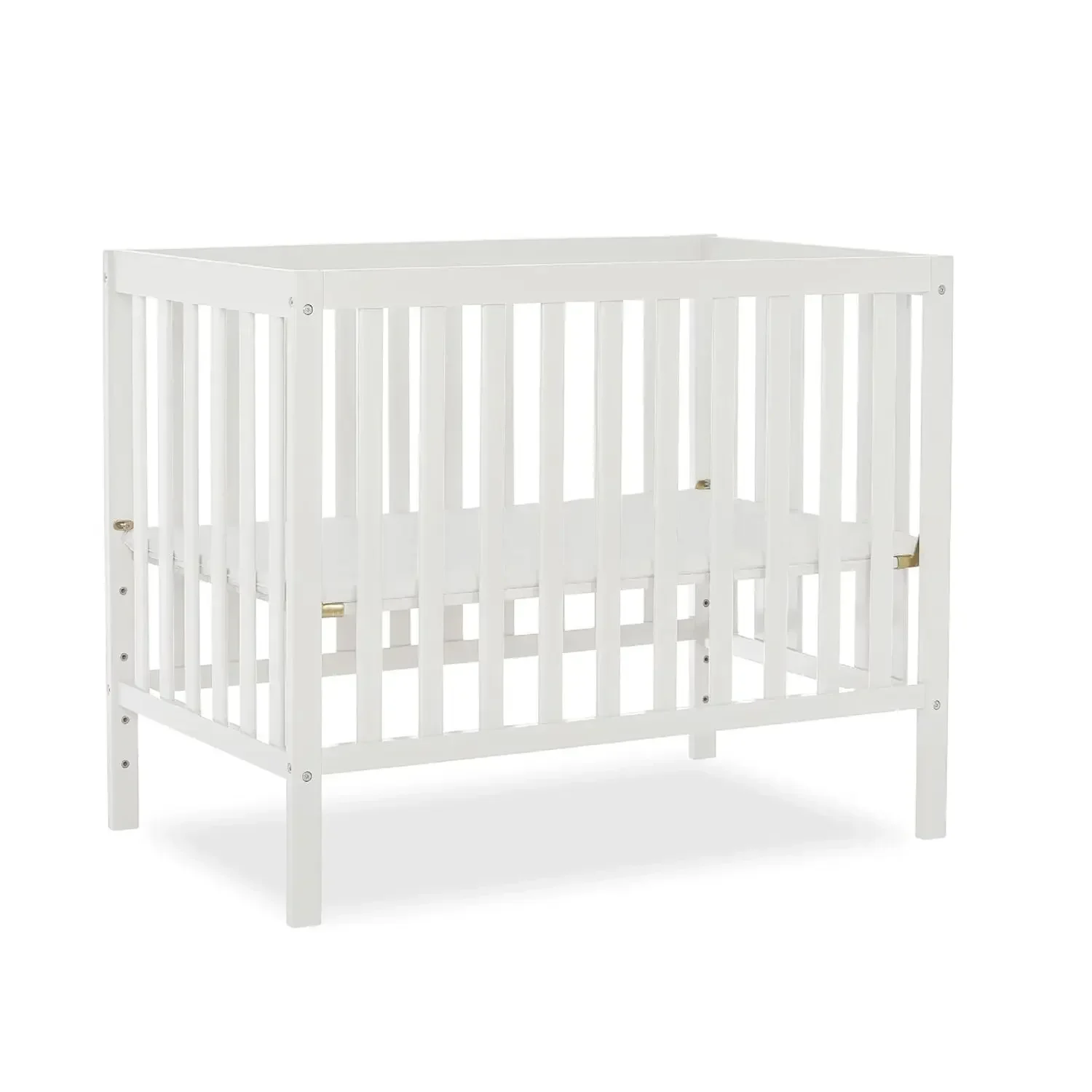 

Edgewood 4-in-1 Convertible Mini Baby Crib in White GreenGuard Gold & JPMA, Non-Toxic, Compact 40×25×33″ Design, Converts