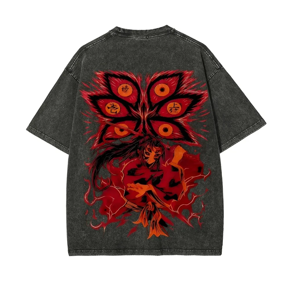 شيطان القاتل غسلها الرجعية قصيرة الأكمام تي شيرت عارضة الصيف ارتداء الرجال مريحة قصيرة الأكمام نصف كم الرياضة شعبية أعلى #4