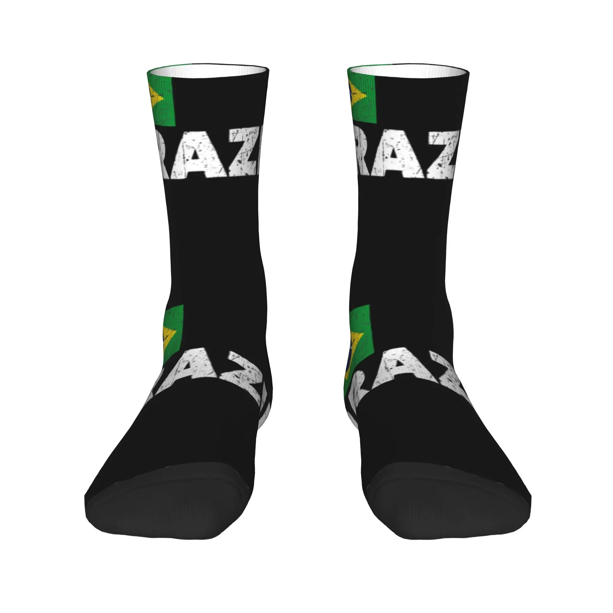 

Harajuku Brazil Soccer Team Fan Football Brazilian Flag Socks Women Men Warm 3D Print Sports Football Socks