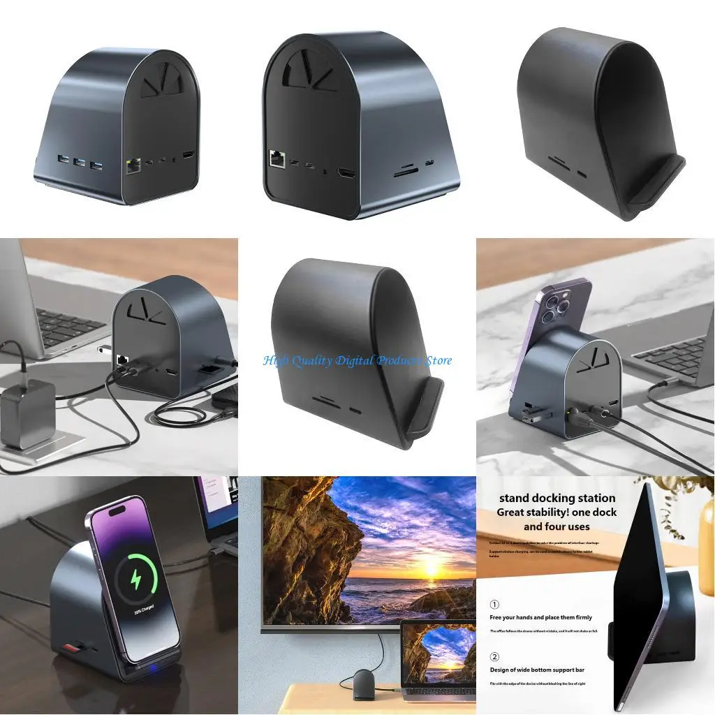 

U2JE USB C Adapter 100W Fast 15W Wireless Charging Adapter 4K30hz 1080P