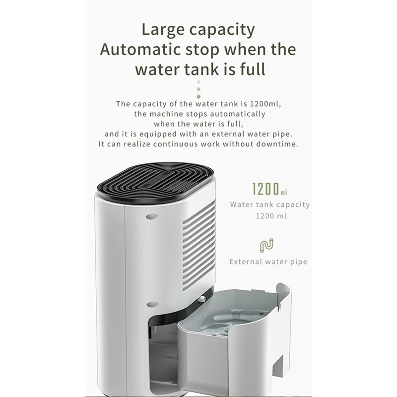 ABSE-1200ML Dehumidifier Moisture Absorbers Air Dryer Quiet Air Dehumidifier For Home Basement Bedroom Bathroom EU Plug