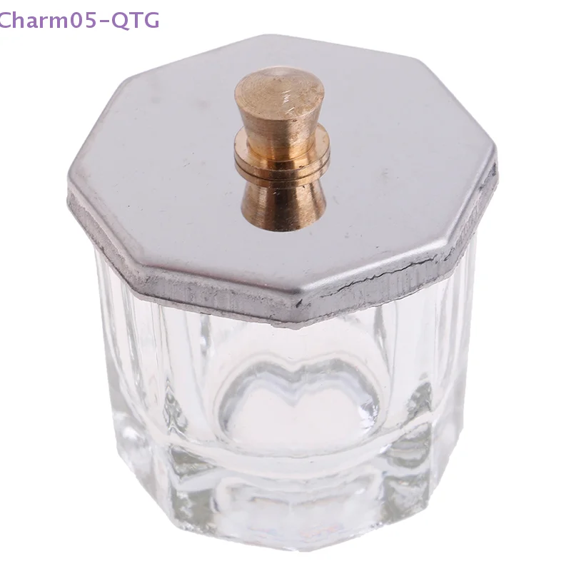 

НОВИНКА, 1 шт., косметические инструменты, восьмиугольная стеклянная тарелка Dappen с металлической крышкой из нержавеющей стали