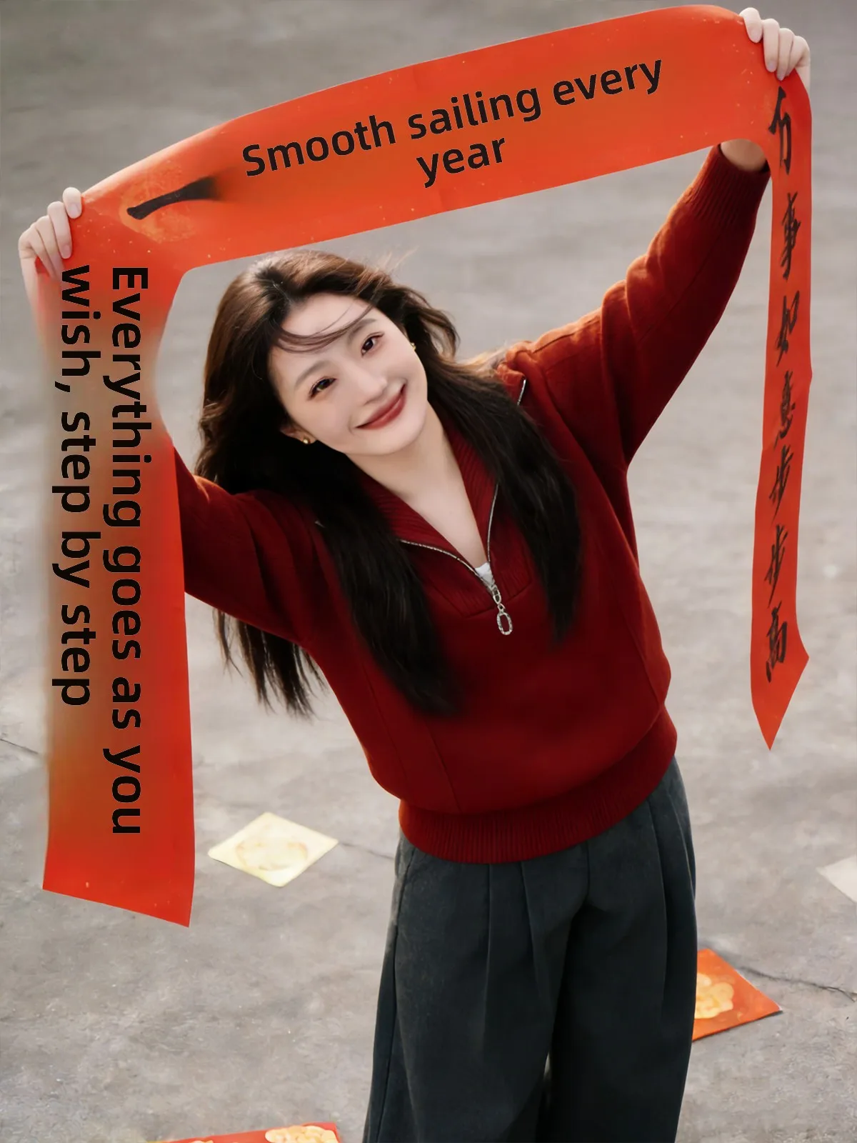 

Вязаный свитер с эффектом похудения, женский свободный крой, новогодний красный повседневный трикотаж, весенний тренд, свободный трикотаж