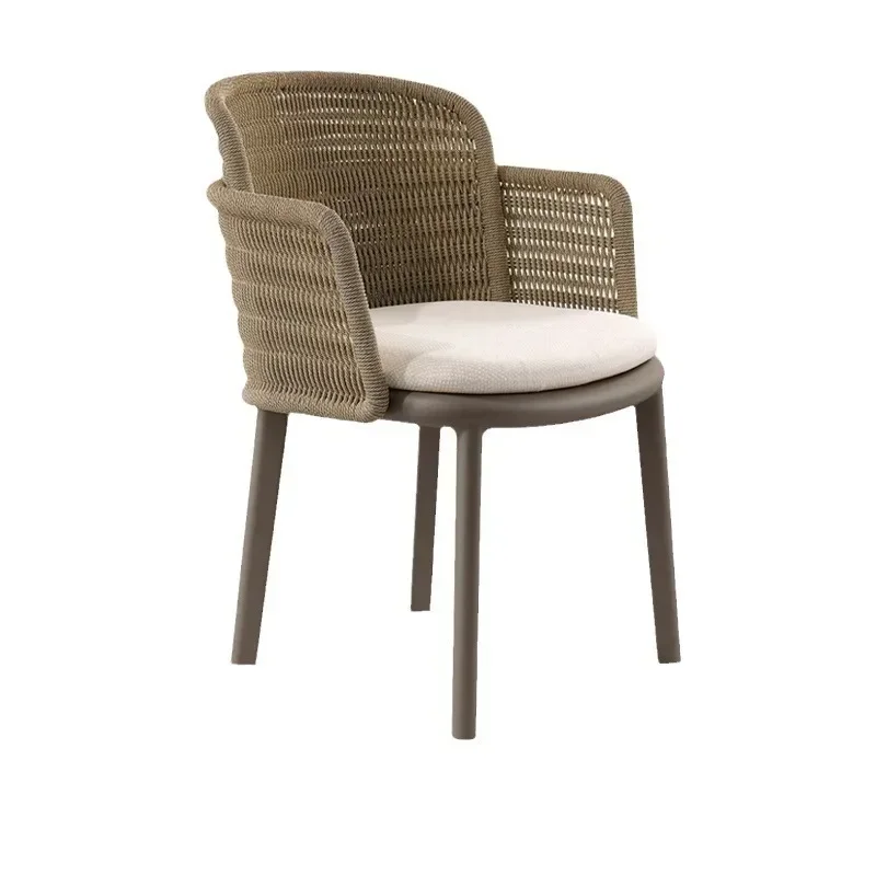 Garden teak rattan dining table and chairs waterproof and sunscreen solid wood outdoor furniture starting from two pieces