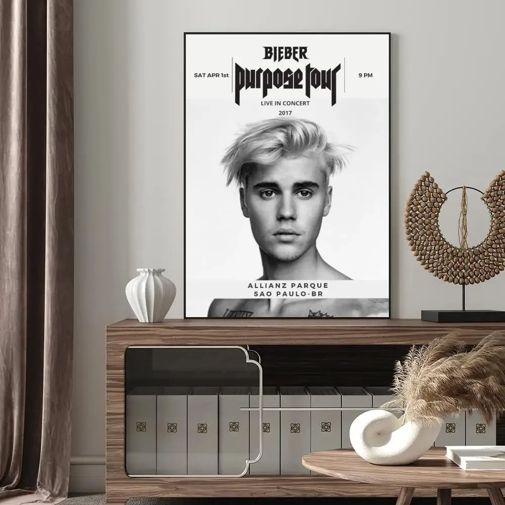 Justin Bieber Male Pop Singer Poster Paper Print Home Bedroom Entrance Bar Cafe Art Painting Decoration