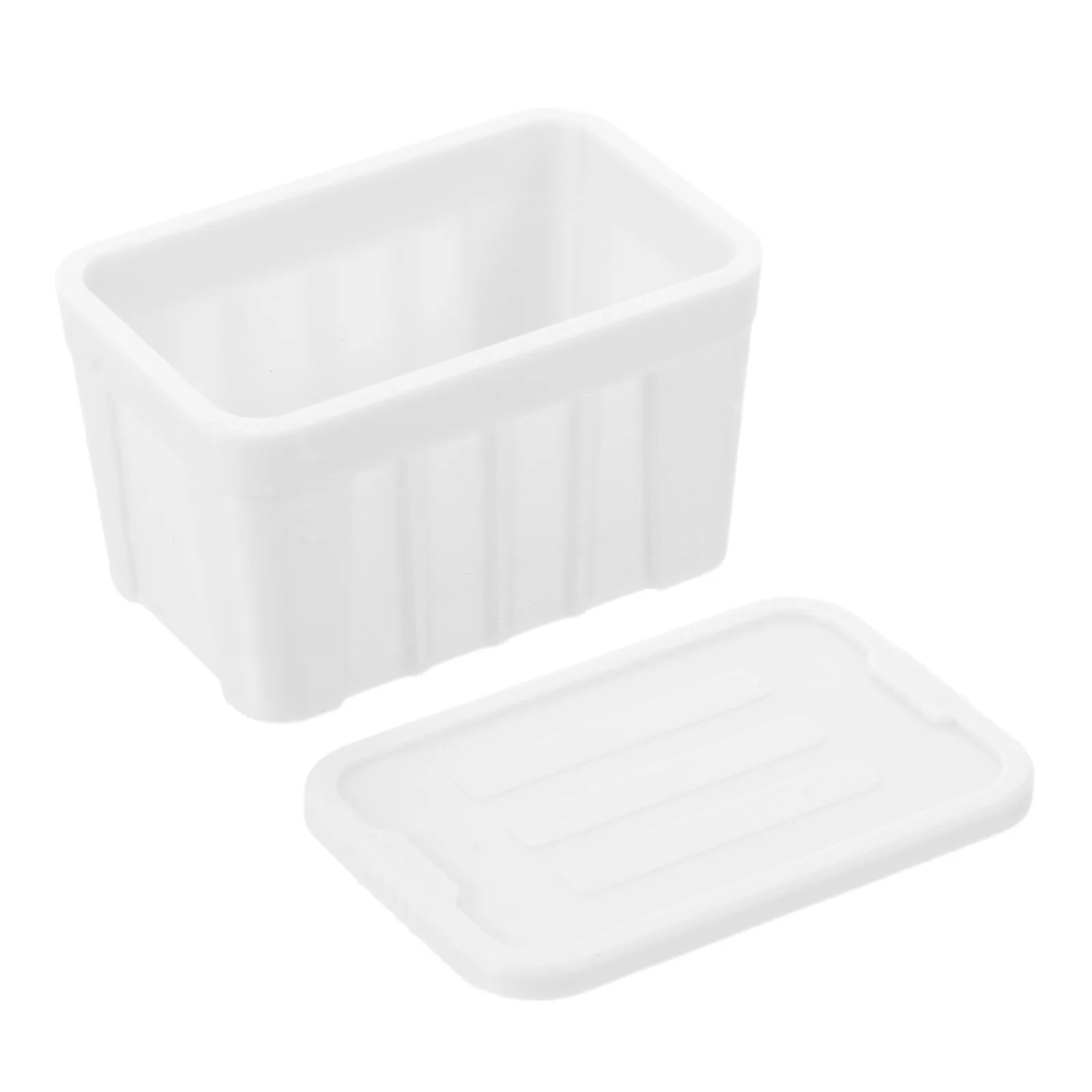 

Miniature Storage Bins 1:12 Scale White Set of 12 with Lids for Dollhouse Room Organization Mini Scene Diorama Display Container