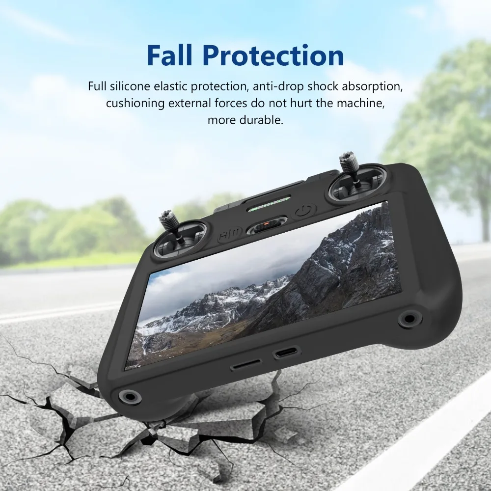 For DJI AIR 3 Remote Control Silicone Case RC 2 with Screen Protector Dust Cover Protective Sleeve Drone Accessories