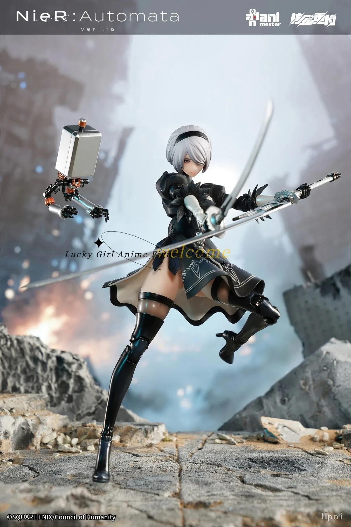 In Stock Original AniMester NieR YoRHa No.2 Type B 2B 1/9 Figure Game Gift Toys Doll Assembly Movable Model view 4