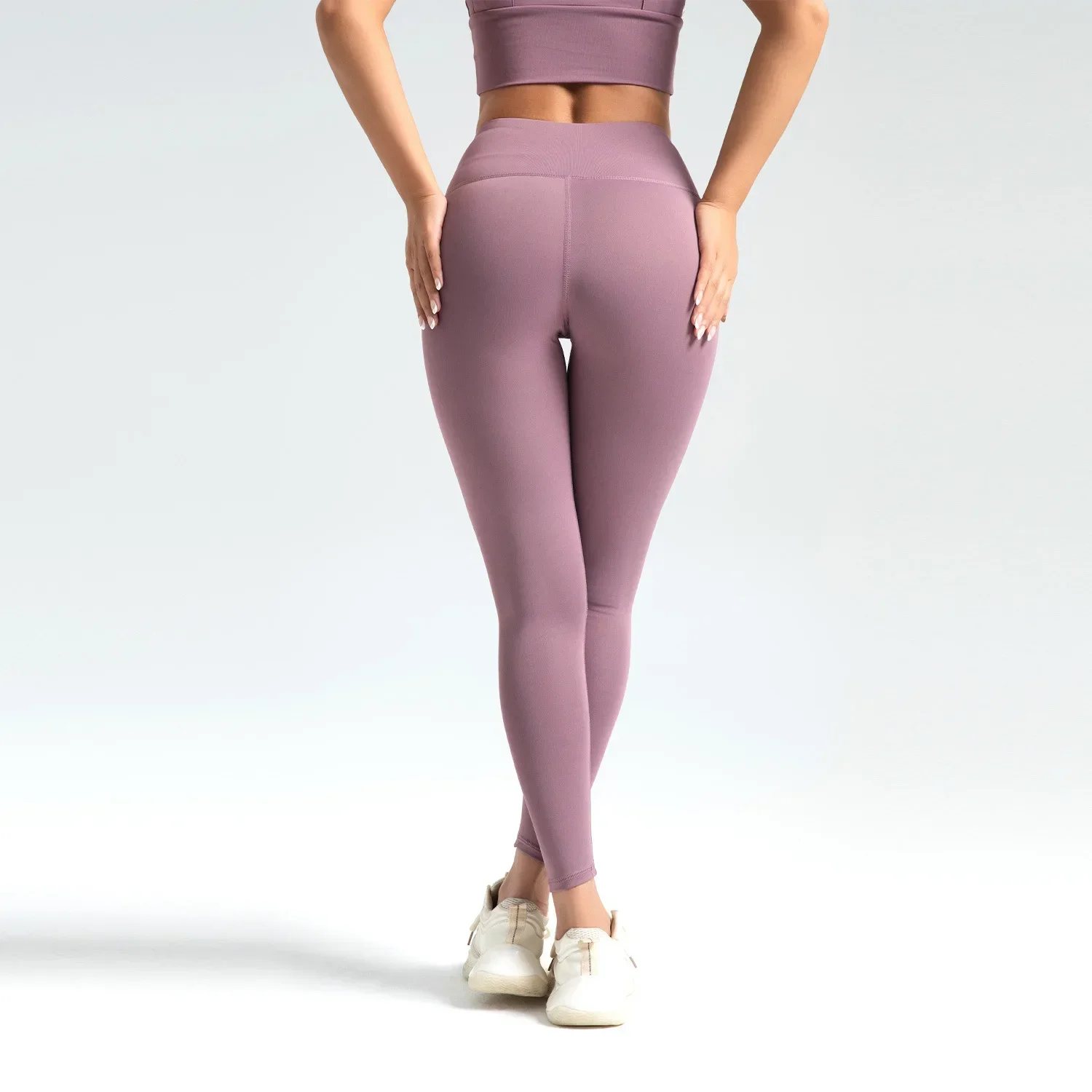 Neun-Punkt-Hose für Damen, Leggings, hohe Taille, einfarbig, Yoga-Sporthose, hochelastische Leggings, Laufen, Fitnesshose, 3XL – Detail 28