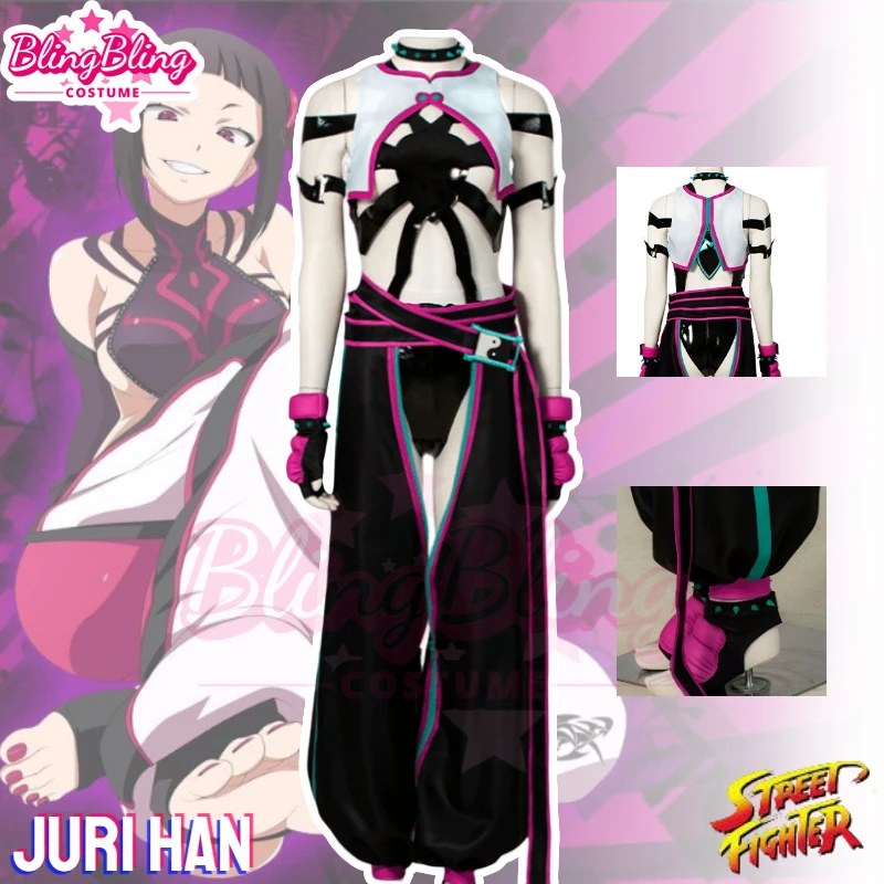 

Game Juri Cosplay Han Costume Girl Battledress Halloween Girl Cosplay Dress Juri Han Cosplay Costume and Juri Cosplay Wig