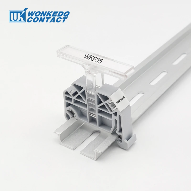 End Stop Bracket 10Pcs E/UK E/UK2 EW35 WKF35 Mounting NS 35 DIN Rail Terminal Block Fixed CLIPFIX Screwless Tool-free End Clamp