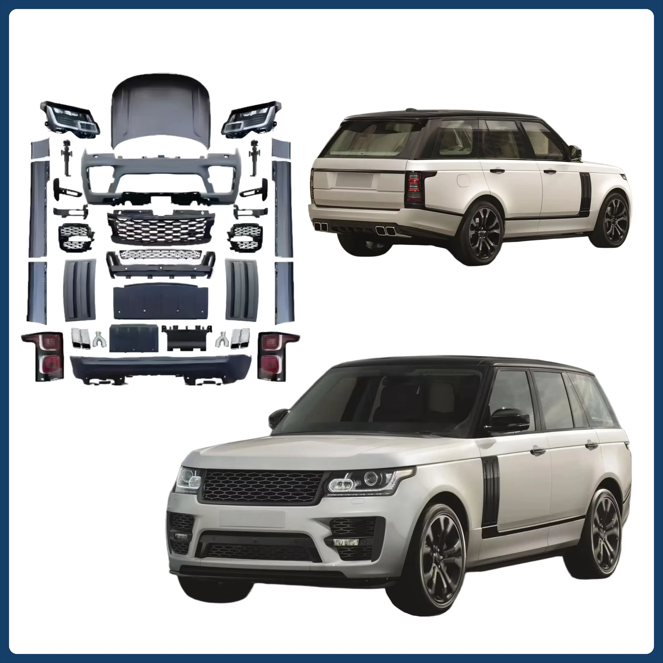 

Easy Installation BodyKit for Land Rover 2013-2017 Upgrade 2020+ SVO L494 Facelift Bumper Headlight Hood Accessories