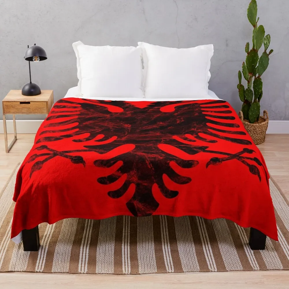 Albania Flag Throw Blanket Stuffeds Travel Bed Fashionable Thermals For Travel Blankets